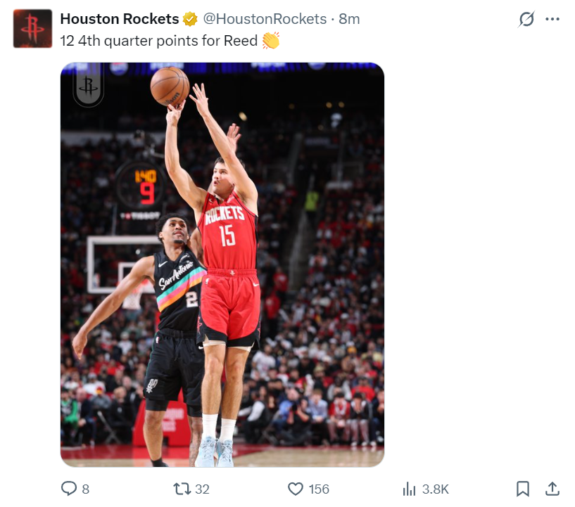 开云官网-谢泼德末节12分登全美热搜！火箭官方为他鼓掌 休媒盼给核心地位